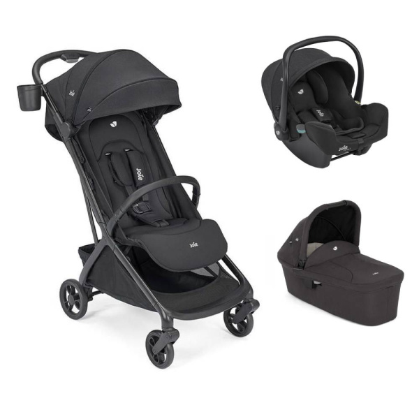Poussette trio porto + siège auto i-snug 2 raven + nacelle ramble shale Joie