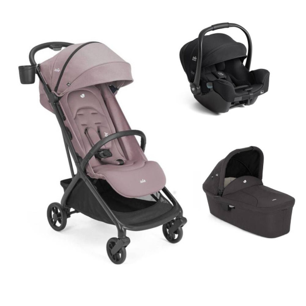 Poussette trio porto elderberry + siège auto i-starter eclipse + nacelle ramble shale Joie
