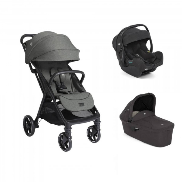 Poussette trio parcel lx signature evergreen + siège auto i-gemm 3 raven + nacelle ramble shale Joie
