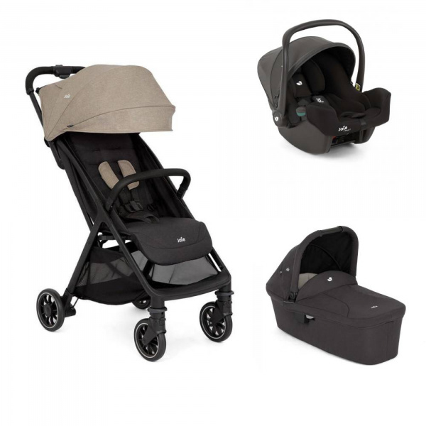 Poussette trio pact pro + siège auto i-snug 2 + nacelle ramble shale noir Joie