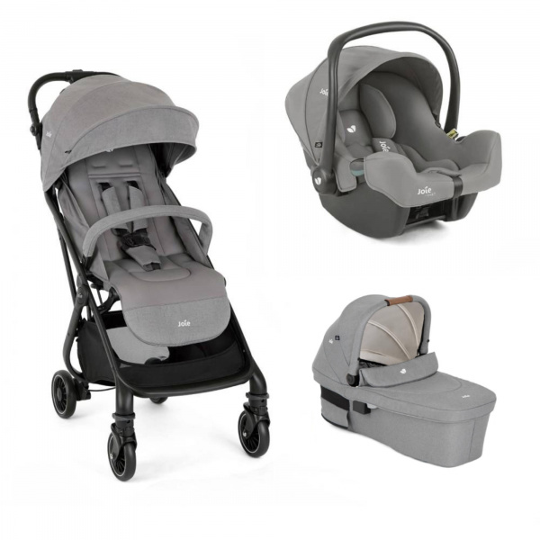 Poussette trio tourist + siège auto i-snug 2 + nacelle ramble xl shale noir Joie