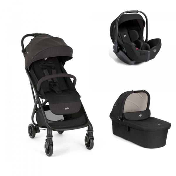 Poussette trio tourist + siège auto i-level pro eclipse + nacelle ramble xl shale noir Joie