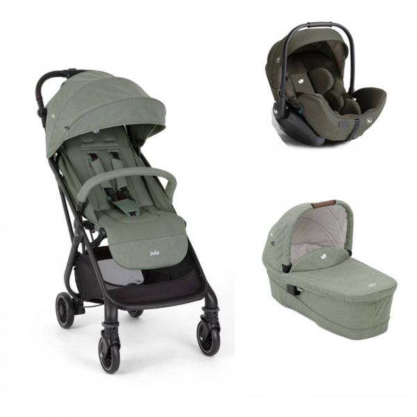 Poussette trio tourist + siège auto i-level pro evergreen + nacelle ramble xl laurel vert Joie