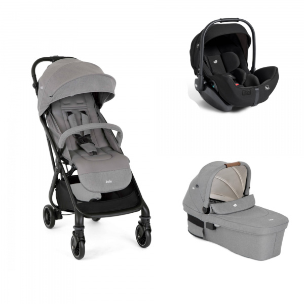 Poussette trio tourist + siège auto i-level pro eclipse + nacelle ramble xl pebble gris / noir Joie