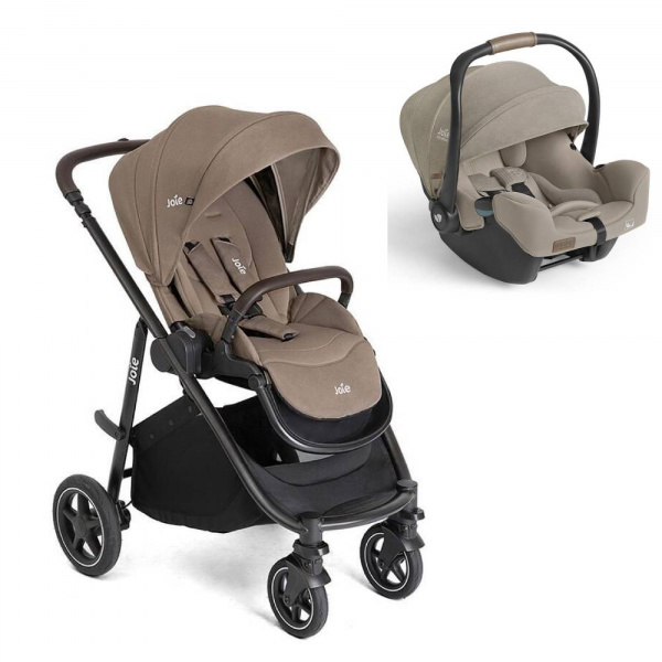 Poussette duo versatrax cashew + siège auto i-starter sandstone Joie