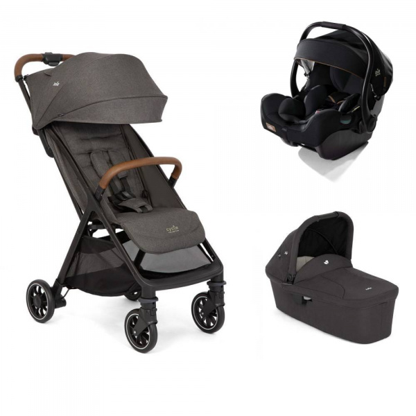 Poussette trio pact pro shale + siège auto i-jemini eclipse + nacelle ramble shale noir Joie