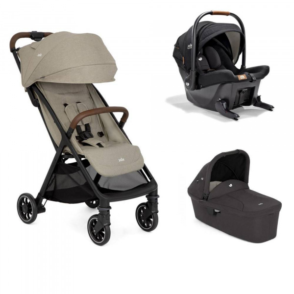 Poussette trio pact pro shale + siège auto sprint eclipse + nacelle ramble shale noir Joie