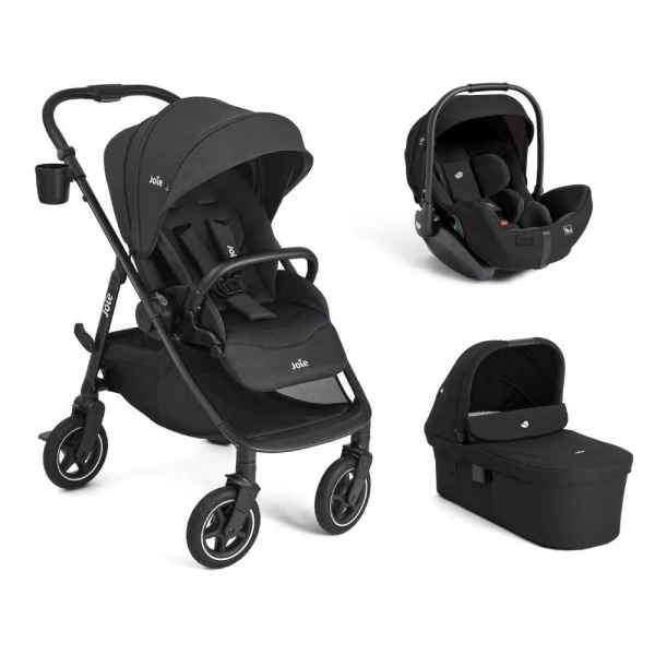 Poussette trio versadrift + siège auto i-level pro eclipse + nacelle ramble xl raven Joie