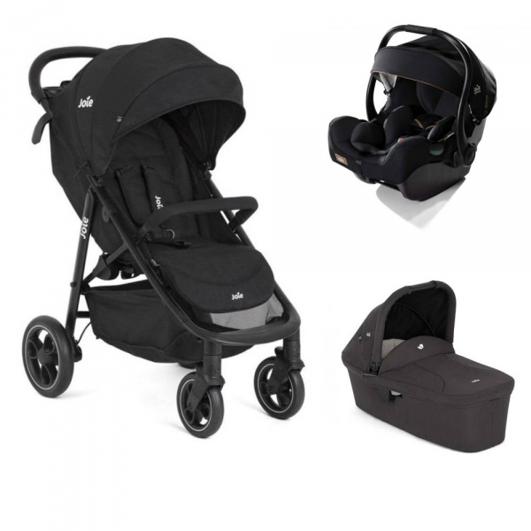 Poussette trio litetrax shale + siège auto i-jemini eclipse + nacelle ramble shale noir Joie