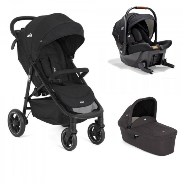 Poussette trio litetrax shale + siège auto sprint eclipse + nacelle ramble shale noir Joie