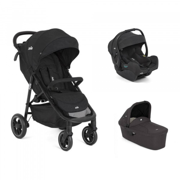 Poussette trio litetrax + siège auto i-gemm 3 raven + nacelle ramble shale noir Joie
