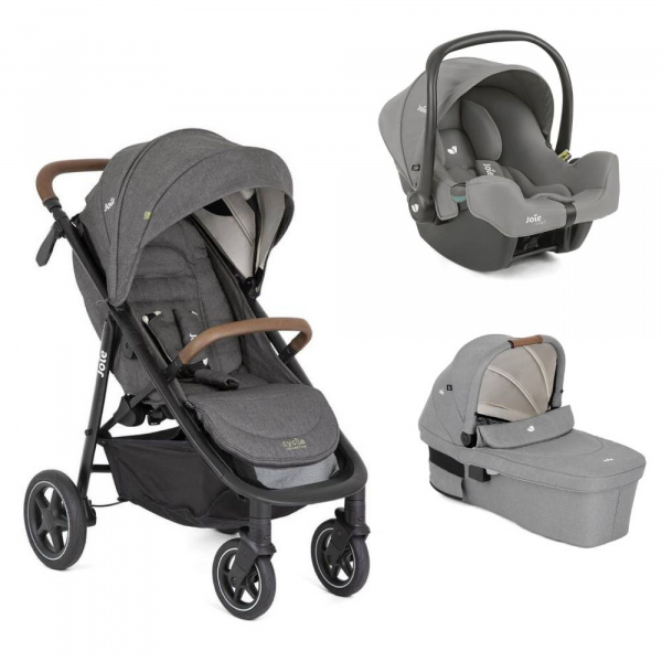 Poussette trio mytrax pro shell gray + siège auto i-snug 2 pebble + nacelle ramble xl pebble gris Joie