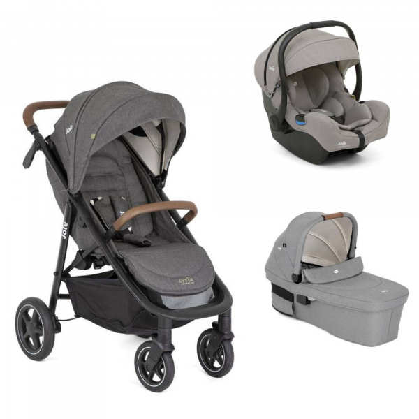 Poussette trio mytrax pro shell gray + siège auto i-gemm 3 pebble + nacelle ramble xl pebble gris Joie