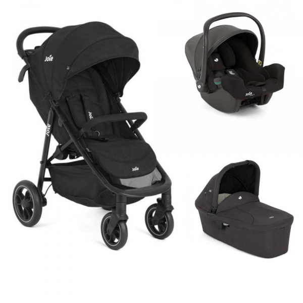 Poussette trio litetrax + siège auto i-snug 2 + nacelle ramble shale noir Joie