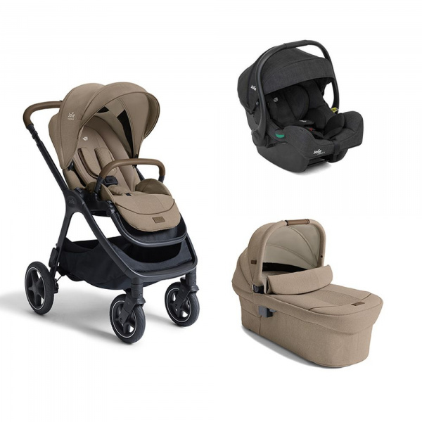 Poussette trio finiti signature eclipse + siège auto i-gemm 3 shale + nacelle ramble signature xl eclipse noir Joie