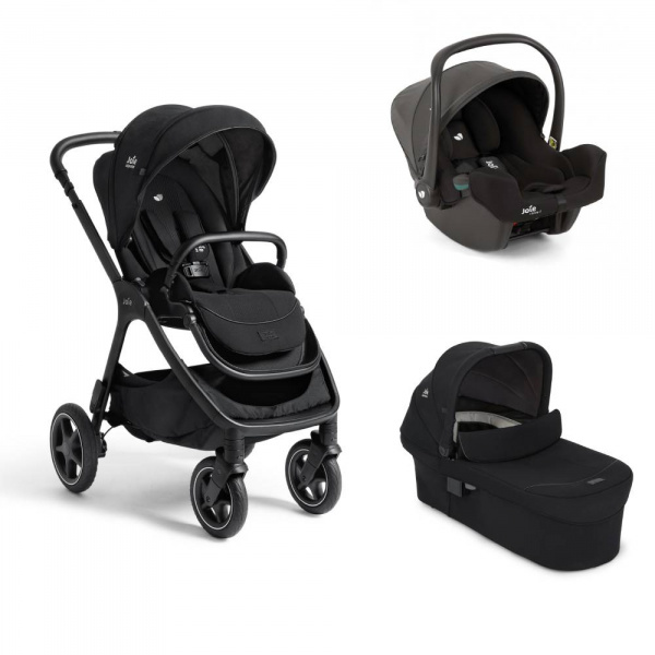 Poussette trio finiti signature eclipse + siège auto i-snug 2 shale + nacelle ramble signature xl eclipse noir Joie