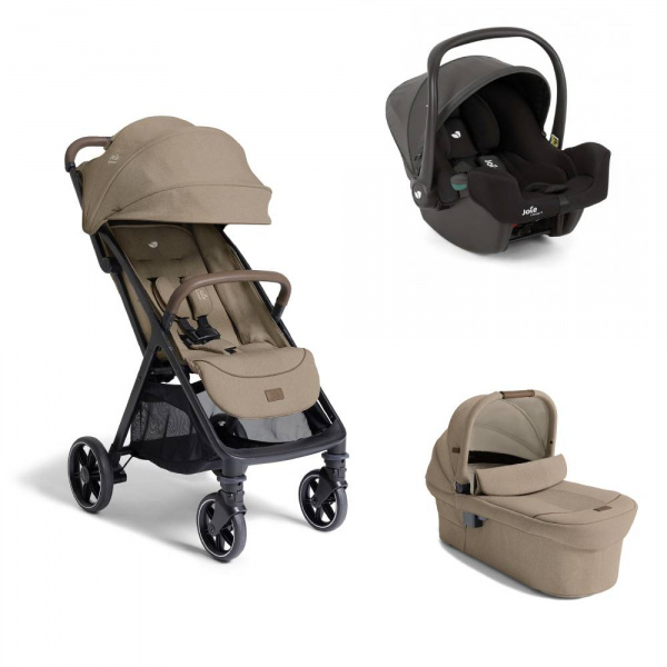 Poussette trio parcel lx signature sandstone beige + siège auto i-snug 2 shale noir + nacelle ramble xl sandstone Joie