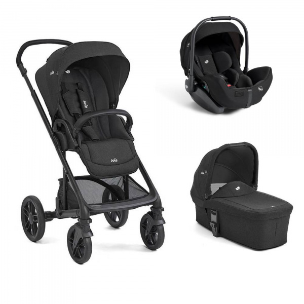 Poussette trio chrome 2 + siège auto i-level pro eclipse + nacelle chrome 2 raven noir Joie