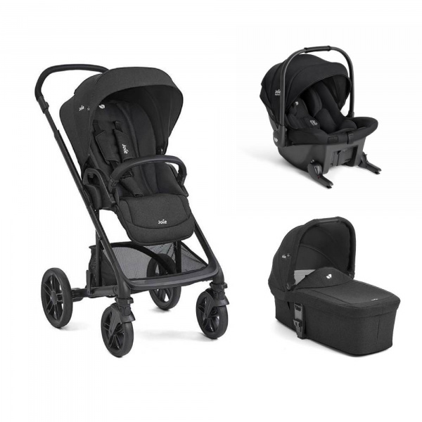 Poussette trio chrome 2 + siège auto sprint eclipse + nacelle chrome 2 raven Joie