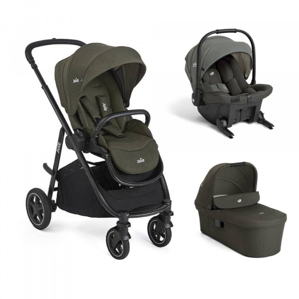 Poussette trio versatrax + siège auto sprint evergreen + nacelle ramble xl fern Joie