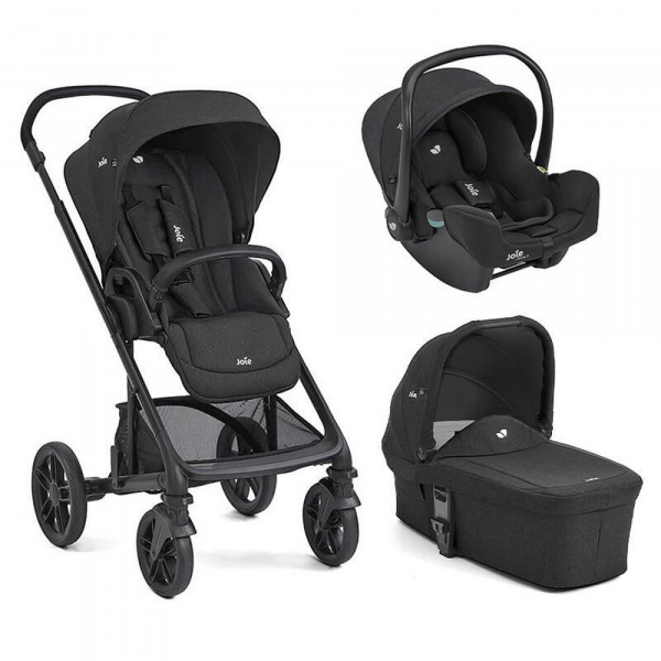 Poussette trio chrome 2 + siège auto i-snug 2 + nacelle chrome 2 raven Joie