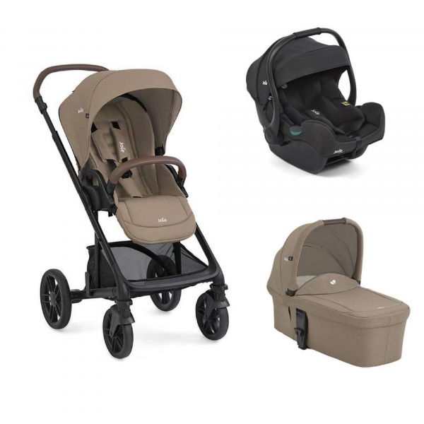 Poussette trio chrome 2 + siège auto i-gemm 3 raven + nacelle chrome 2 cashew Joie