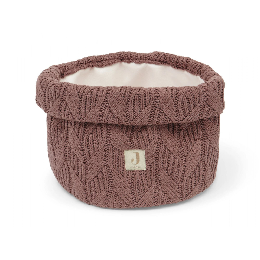 Panier à Langer En Tricot Check Knit - 14x18 Cm, 60% Coton 40% Acrylique, Couleur Sable Ou Biscuit, Décoration Chambre Bébé