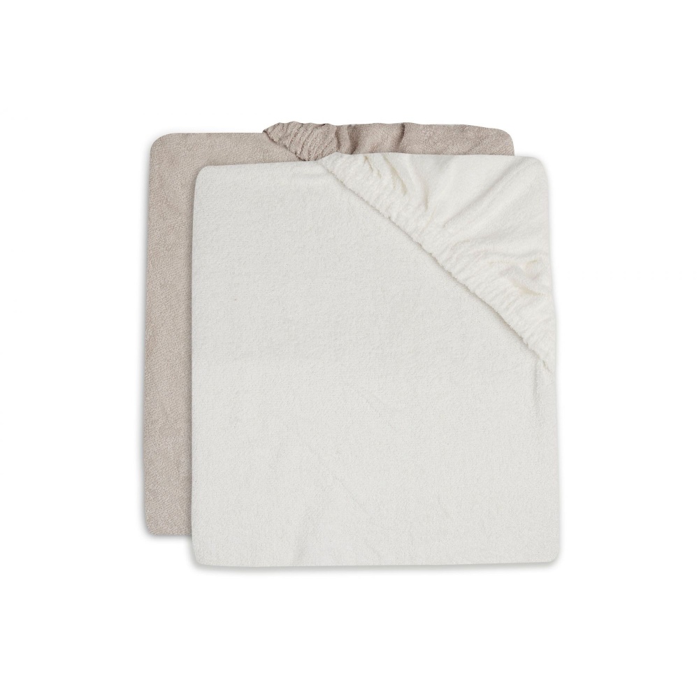 Lot de 2 housses matelas à langer 50x70 cm éponge ivoire et nougat de  Jollein sur allobébé