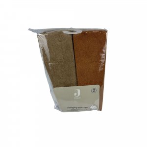 Les imparfaits - lot de 2 housses matelas à langer éponge 50 x 70 cm caramel et biscuit Jollein