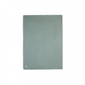 Couverture lit bébé 100x150cm basic knit forest green/fleece Jollein