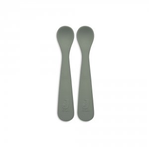 Lot de 2 cuillères souple silicone ash green Jollein