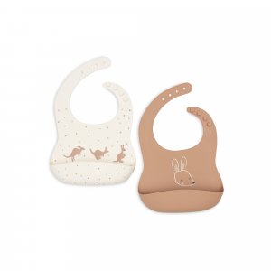 Lot de 2 bavoirs silicone kangaroots Jollein