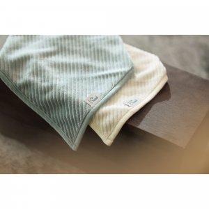 Lot de 2 bavoirs bandana velvet sea green & ivoire Jollein