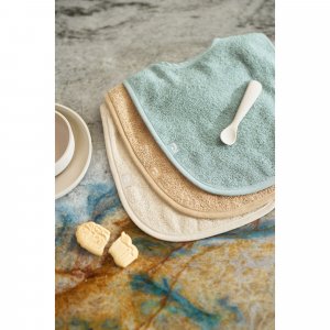 Lot de 3 bavoirs éponge sea green, nougat et biscuit Jollein