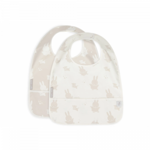 Lot de 2 bavoirs imperméables miffy snuffy nougat Jollein