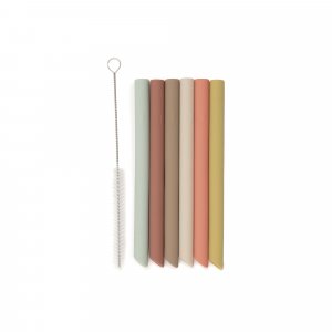 Lot de 6 pailles en silicone multicolores Jollein