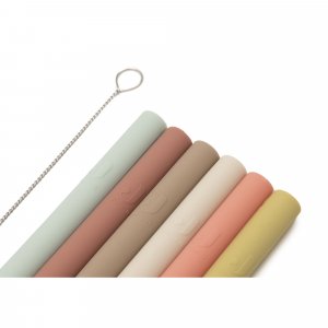 Lot de 6 pailles en silicone multicolores Jollein