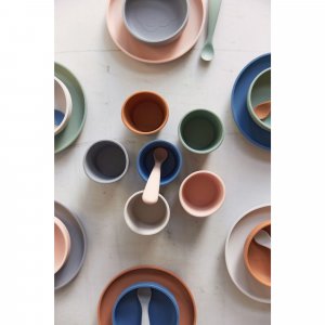 Coffret repas bébé silicone storm grey Jollein