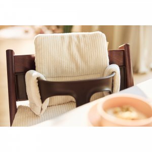 Coussin d’assise chaise haute bébé cloudy rib oatmeal Jollein