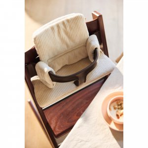 Coussin d’assise chaise haute bébé cloudy rib oatmeal Jollein