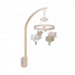 Pack support mobile bébé bois + mobile d’éveil bébé elephant tales Jollein