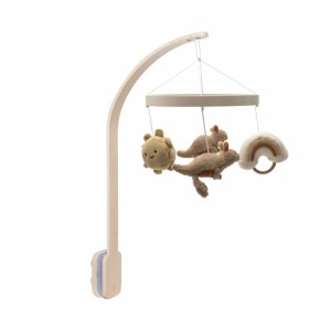 Pack support mobile bébé bois + mobile d’éveil bébé kangaroots Jollein