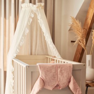 Ciel de lit vintage 155 cm ruffle ivoire Jollein