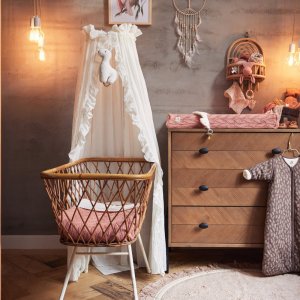 Ciel de lit vintage 155 cm ruffle ivoire Jollein