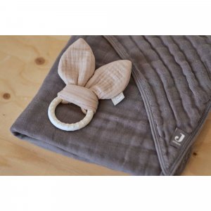 Anneau dentition silicone oreilles de lapin nougat Jollein