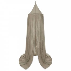 Pack ciel de lit vintage 245 cm olive + flèche de lit blanche Jollein