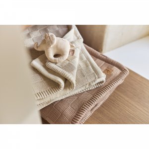 Couverture bébé tricot 100 x 150 cm box knit warm sand Jollein