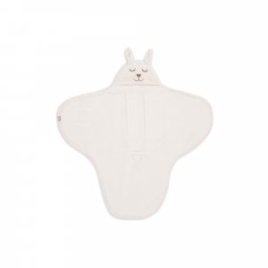 Couverture nomade portefeuille bunny cloudy rib oatmeal Jollein