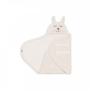 Couverture nomade portefeuille bunny cloudy rib oatmeal Jollein