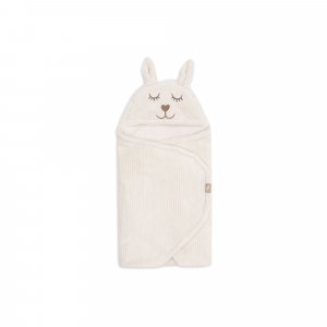 Couverture nomade portefeuille bunny cloudy rib oatmeal Jollein